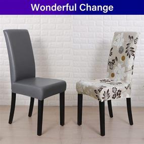 img 1 attached to FORCHEER Printed Stretchable Dining Chair Slipcovers Set of 4, Washable 🌸 & Removable, for Kitchen, Hotel, Restaurant, Ceremony - Universal Size, Flower Design