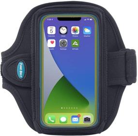 img 4 attached to 🏃 Water Resistant Sports Armband with Pocket - Fits iPhone 12 Mini, SE 2020, iPhone X/XS (OtterBox Commuter Case) - Running, Exercise (Black)