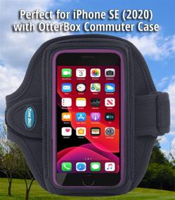 img 1 attached to 🏃 Water Resistant Sports Armband with Pocket - Fits iPhone 12 Mini, SE 2020, iPhone X/XS (OtterBox Commuter Case) - Running, Exercise (Black)