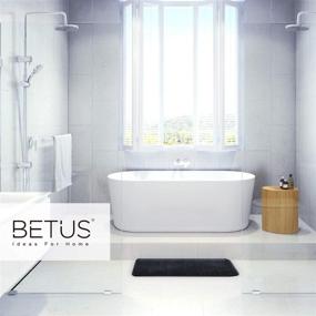 img 3 attached to 🛁 Роскошный антипростой мат BETUS с пеном ТМ памяти - высокая впитываемость, дополнительный комфорт и противоскользящая основа - мягкий бархатный коврик для ванной комнаты - 17x24 дюйма (Черный)