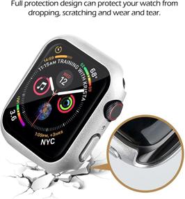 img 1 attached to Premium 8 Pack RIDAINTY Screen Protector Case for Apple Watch 44mm - Ultra Slim Hard Case with Tempered Glass Bumper - iWatch Protective Cover for Series 6 5 4 SE - Smartwatch Accessories for Men and Women