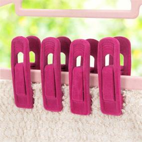 img 1 attached to 🌹 ODILCO Rose Velvet Hanger Clips: Premium 26pc Pants Velvet Clips for Thin Hangers