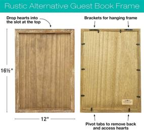 img 2 attached to 🎨 Rustic Brown Wood Wedding Guest Drop Top Frame: Alternative Guest Book with 70 Blank Wooden Hearts, Picture Frame, and Display Easel