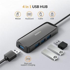 img 3 attached to 💻 iDsonix Ultra-Slim 4-Port USB 3.0 Hub - High-Speed Data Transfer USB-A Hub for Laptop, MacBook, Mac Pro, iMac, Surface Pro, XPS, PC - Compatible with Flash Drive, Mobile HDD, SSD, Keyboard, Mouse, and More