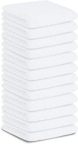img 4 attached to 🧽 AR LINENS Wash Cloth Set: Pack of 12 Soft and Highly Absorbent Fingertip Towels in Brick Design - 100% Natural Ring Spun Cotton, Quick Dry and Reusable