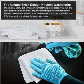 img 2 attached to 🧽 AR LINENS Wash Cloth Set: Pack of 12 Soft and Highly Absorbent Fingertip Towels in Brick Design - 100% Natural Ring Spun Cotton, Quick Dry and Reusable