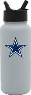 🏈 nfl premium stainless steel summit water bottle - 32oz size with straw lid logo