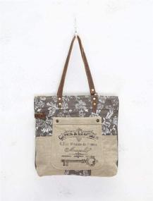 img 2 attached to 👜 Myra Bags Old Key Vintage Upcycled Canvas Tote Bag S-0738