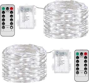 img 4 attached to 🎇 KPafory Fairy Lights Battery Operated, 2 Pack 20Ft 60LEDS Twinkle Lights with Remote Control Timer, Waterproof Bedroom Party Wedding Christmas Decorations, Indoor and Outdoor Lighting.