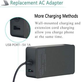 img 3 attached to High-Quality 65W AC Adapter Laptop Charger for Microsoft Surface 🔌 Pro Series - Pro 3/4/5/6/Go/Book: Portable Charger Power Supply Case Included