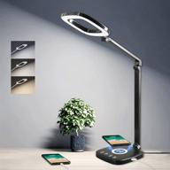 💡 black foldable dimmable led desk lamp with wireless charger, usb charging port, 3 lighting modes, 4 brightness levels - ideal for college dorm, office, bedroom & more - 12w логотип