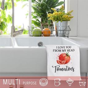 img 1 attached to 🎉 Веселая пиньята: Забавные кухонные полотенца с поговорками - набор из 4 овощных тряпок для вытирания посуды, подарки к новоселью и в новый дом