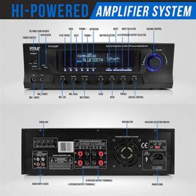 img 3 attached to 🎧 Высококачественный звук: Pyle PT272AUBT Беспроводной Bluetooth аудиоусилитель - 300 Вт, 4 канала, USB, AM FM, входы для микрофона, выбор динамиков - идеальный выбор для использования в студии и домашнем кинотеатре.