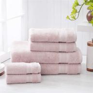 🛀 welhome premium 100% egyptian cotton towel set in blush - ultra absorbent - soft & luxurious bath towels - 600 gsm - machine washable - includes 2 bath towels, 2 hand towels, and 2 wash towels logo