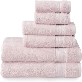 img 3 attached to 🛀 Welhome Premium 100% Egyptian Cotton Towel Set in Blush - Ultra Absorbent - Soft & Luxurious Bath Towels - 600 GSM - Machine Washable - Includes 2 Bath Towels, 2 Hand Towels, and 2 Wash Towels