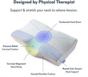 img 2 attached to Ортопедическая ортопедическая подушка с дополнительной плотностью и эргономичным ортопедическим дизайном для надежной опоры шеи - подушка с ортопедическим контуром для спинного и бокового положения спящих, обеспечивающая облегчение шеи - подушка из пены памяти CertiPUR–US с органическим хлопковым чехлом