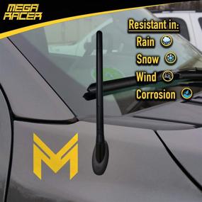img 3 attached to 🚗 Enhance Your Vehicle's AM/FM Reception with the Mega Racer Bending Truck Antenna - 7.0 Inch Universal Fit for Trucks and Cars - Anti-Theft Design and Car Wash Safe - Black