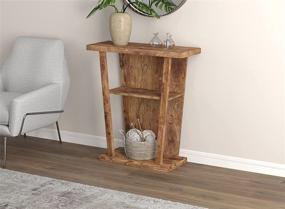 img 4 attached to 🏮 Safdie & Co. Safdie 81093.Z.07 Reclaimed Brown Entryway Console Sofa Couch Table/Accent Wall Table - 31 Inches Long, Wood with 2 Shelves, Ideal for Living Room