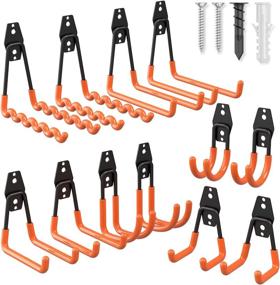 img 4 attached to 🔧 Esky Steel Garage Hooks: Heavy Duty 12 Pack for Efficient Garage Storage - Anti-Slip Coating for Garden Tools, Ladders, Bulky Items