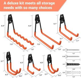 img 3 attached to 🔧 Esky Steel Garage Hooks: Heavy Duty 12 Pack for Efficient Garage Storage - Anti-Slip Coating for Garden Tools, Ladders, Bulky Items