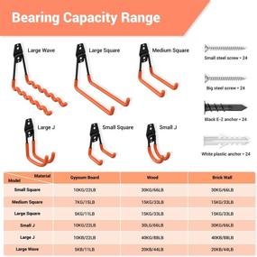 img 1 attached to 🔧 Esky Steel Garage Hooks: Heavy Duty 12 Pack for Efficient Garage Storage - Anti-Slip Coating for Garden Tools, Ladders, Bulky Items