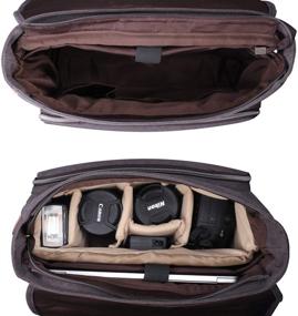 img 2 attached to 📷 Versatile Estarer Camera Messenger Bag for SLR/DSLR Digital Cameras & Laptop 15.6inch - Enhanced with Upgraded Version and Convenient Camera Insert Sleeve