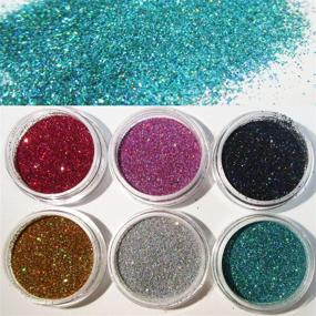 img 3 attached to 🎉 18 Jar Chunky and Fine Glitter Powder Set: Irdescent White, Holographic Gold, Silver, Black - Hexagon Glitter Sequins, Dust, Nail Decor; Perfect for Resin Craft, Cosmetic Accessories (Fine Glitter)