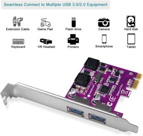 img 1 attached to 🔌 FebSmart USB 3.0 PCI Express Expansion Card for Windows Server, XP, Vista, 7, 8, 8.1, 10 PCs - 2 Ports, Super Fast 5Gbps, Build-in Self-Powered Technology - No Additional Power Supply Required (FS-U2-Pro)