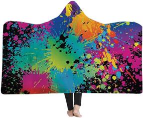img 4 attached to Splatter Printed Blanket Wearable Novelty