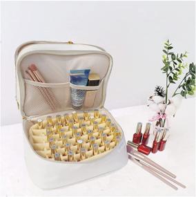 img 3 attached to 👜 Ultimate VIP-OOH Double Layer Nail Polish Organizer: Holds 42 Bottles, Large Carrying Case, Waterproof PU Leather, Portable Travel Storage Bag, High Capacity Cosmetic Bag