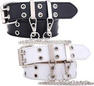 👩 stylish grommet pin buckle punk rocker utility women's leather belt - must-have women's accessory logo