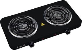 img 1 attached to 🍳 Megachef MC-2012A-B Matte Black Electric Cooktop: Easily Portable Ultra Lightweight Buffet Range with Dual Coils
