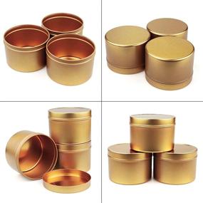 img 2 attached to 🌼 18-Piece Candle Tin Set, 8 oz Containers for DIY Candle Making Kit, Metal Storage Case for Dry Spices, Camping, Party Favors, and Sweet Gifts, Mother's Day Gold