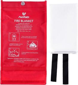 img 2 attached to 🔥 Hofab Fire Blanket: Premium Fire Suppression & Safety Blanket - 2 Pack (39"x 39") for Kitchen, Grill, Camping, Car Safety & Emergency Survival