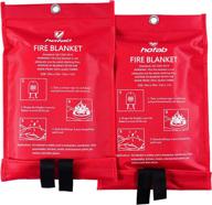 🔥 hofab fire blanket: premium fire suppression & safety blanket - 2 pack (39"x 39") for kitchen, grill, camping, car safety & emergency survival логотип