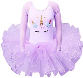 img 4 attached to 👸 BAOHULU DiamondPurple Girls' Activewear Leotards with Skirted Princess Design