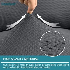 img 2 attached to 🪑 Granbest Stretch Recliner Cover: Превосходное плотное покрывало для кресла с карманами - защита мебели в сером цвете