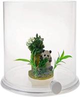 🐠 saim round betta fish tank: 2.5 gallon desktop aquarium & breeding tank box with drainage hole - ideal for reptile fish, lizards, scorpion - minimalist style logo