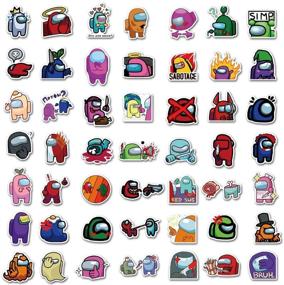 img 3 attached to 🎮 100-Piece Among Us Stickers Set: Trendy Game Theme Stickers for Laptop, Water Bottle, Skateboard, and More!