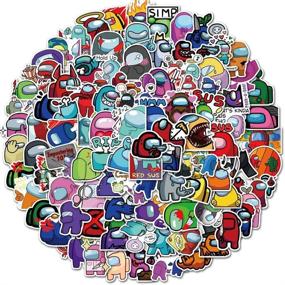 img 4 attached to 🎮 100-Piece Among Us Stickers Set: Trendy Game Theme Stickers for Laptop, Water Bottle, Skateboard, and More!