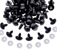 👀 enhance your diy crafts with bestcyc 100pcs 8mm spiral solid black plastic eyes for bear, doll, puppet, plush animal - shop now! logo