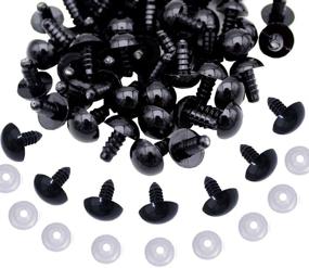 img 4 attached to 👀 Enhance Your DIY Crafts with BESTCYC 100Pcs 8mm Spiral Solid Black Plastic Eyes for Bear, Doll, Puppet, Plush Animal - Shop Now!