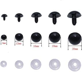 img 3 attached to 👀 Enhance Your DIY Crafts with BESTCYC 100Pcs 8mm Spiral Solid Black Plastic Eyes for Bear, Doll, Puppet, Plush Animal - Shop Now!