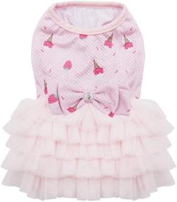 img 4 attached to KYEESE Dog Dresses with Bowtie: Stylish Mesh Dog Clothes for Spring and Summer