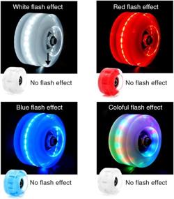 img 3 attached to 8PCs Luminous Roller Skates Wheels with LED Light Up PU Core, Double Row Roller Skates Wheels with Bearings & Wrench