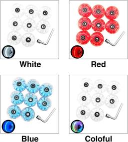 img 2 attached to 8PCs Luminous Roller Skates Wheels with LED Light Up PU Core, Double Row Roller Skates Wheels with Bearings & Wrench