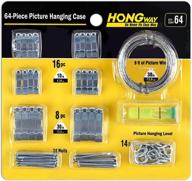 🌟 hongway 64pcs gallery picture hooks assorted hanging kit with level and wire – heavy duty hardware for frame wall mounting logo