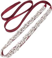 sarekabride crystal rhinestones bridesmaid silver burgundy women's accessories and belts logo