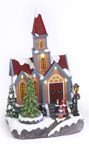 img 1 attached to 🏰 Tabletop Holiday Decoration - Animated Christmas Village Church with Music (Yellow)