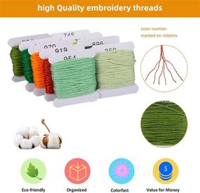 img 1 attached to 🧵 Entcook Friendship Bracelet String Kit: 60pcs Embroidery Floss, Bobbins & Needles in Organizer—Perfect Cross Stitch Supplies, String Art Accessory